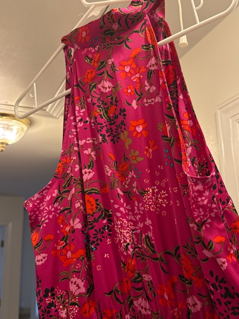 Fuchsia Floral Sleeveless Maxi Dress - Picture 8 of 10